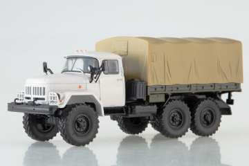 ЗИЛ-131 бортовой с тентом, белый/хаки (1/43)