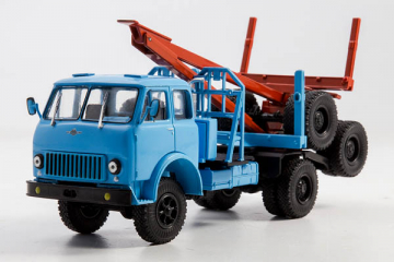 МАЗ-509 лесовоз с роспуском 1966, синий, доработан (1/43)