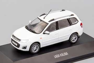 Lada Kalina SW (Лада Калина) универсал, белый. На подиуме (1/43)