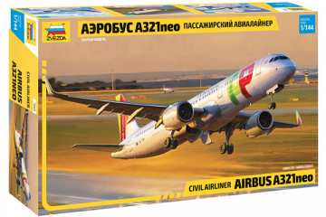 Самолет А-321neo Аэробус пассажирский авиалайнер (1/144)
