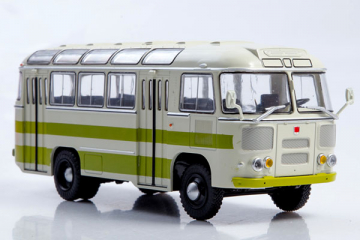 Автобус ПАЗ-672, белый/зеленый (1/43)