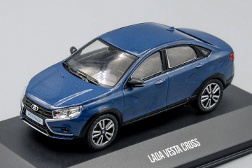 Lada Vesta Cross, темно-синий. На подиуме (1/43)