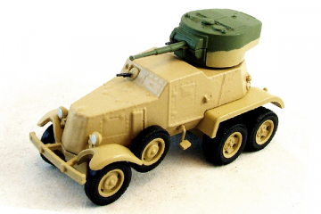 БА-6 бронеавтомобиль 6х4, песочный/зеленый (1/72)