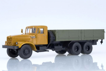 КрАЗ-257Б1 бортовой, оранжевый/зеленый (1/43)