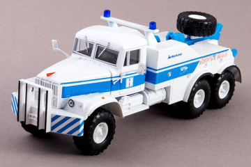 КрАЗ-255Б БРО-200 эвакуатор 6х6, белый/синий (1/43)