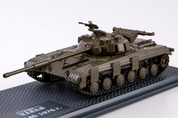 Танк Т-64Б образца 1976, хаки, на подставке (1/43)