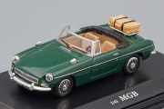 MGB кабриолет с чемоданом, зеленый, в боксе (1/43)