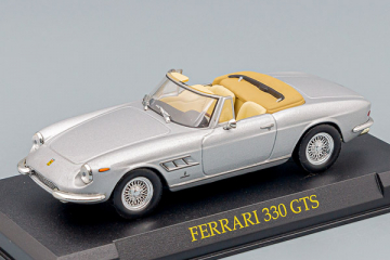 Ferrari 330 GTS кабриолет, серебристый, на подставке (1/43)