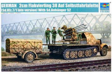 Автомобиль ЗСУ 2cm Flak 38 на базе Selbstfahrlafette (Sd.Kfz.7/1) с Sd.Anhanger 52 немецкая (1/35)