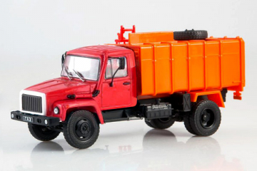 КО-413 Горький-3309 (дизель) мусоровоз, красный/оранжевый, конверсия (1/43)