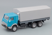 Камский 53212 бортовой с тентом, голубой/серый 1022 (1/43)