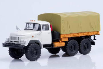 ЗИЛ-131 бортовой с тентом, белый/оранжевый (1/43)