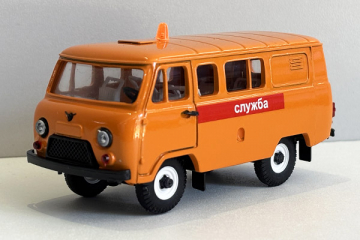 УАЗ-39099 комби 'служба' аварийная, оранжевый, пластик покр (1/43)