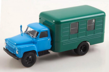 ЛУАЗ-37031 (Горький-52) фургон техпомощь, голубой/зеленый (1/43)
