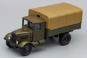 ЯГ-6 бортовой с тентом 4х2, оливковый темный (1/43)