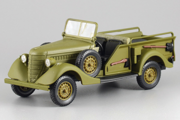 Горький-61-417 пикап с откинутым тентом 4х4, хаки (1/43)