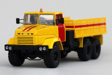КрАЗ-260 бортовой аварийный 1989, желтый/красный (1/43)