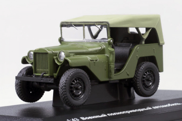 Горький-64 с тентом 4х4, хаки, в боксе (1/43)