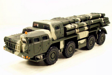 Автомобиль БМ-30 РСЗО 'Смерч' 8х8, камуфляж хаки (1/72)