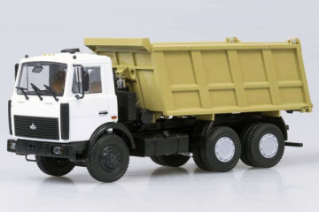 МАЗ-5516 самосвал поздний 1994, белый/бежевый (1/43)