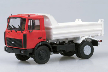 МАЗ-5551 самосвал поздний, красный/белый (1/43)