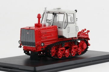 Трактор Т-150 гусеничный, красный/белый (1/43)