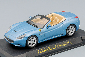 Ferrari California Cabrio, голубой, на подставке (1/43)