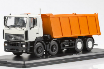 МАЗ-6516 самосвал 8х4, серый/оранжевый (1/43)