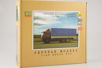 Автомобиль МАЗ-6303 бортовой с тентом 6х4 (1/43)