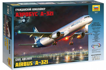 Самолет А-321 Аэробус пассажирский авиалайнер (1/144)