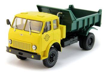 МАЗ-509Б самосвал 4х4 1962, желтый/зеленый (1/43)
