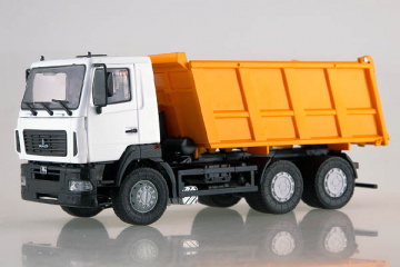 МАЗ-6501 самосвал 6х4 (рестайлинг), белый/желтый (1/43)