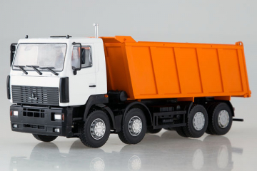 МАЗ-6516 самосвал 8х4, белый/оранжевый (1/43)