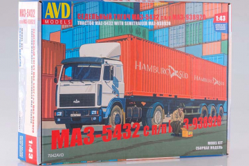 Автомобиль МАЗ-5432 тягач с полуприцепом-контейнеровозом МАЗ-938920 (1/43)