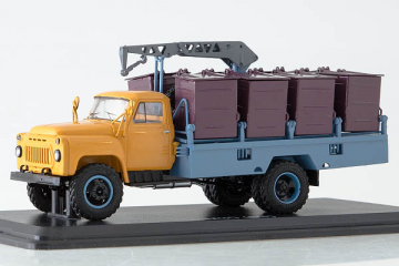 М-30 (53 ранний) мусоровоз контейнерный, желтый/серый (1/43)