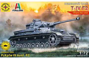 Танк T-IV F2 немецкий. ITALERI. Сборка без клея (1/72)