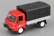 УАЗ-33036 бортовой с тентом, красный/серый (1/43)