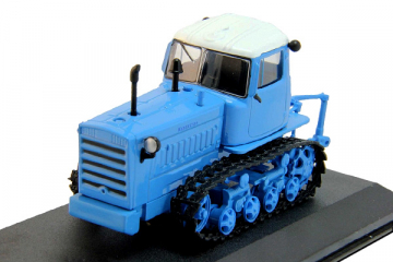 Трактор ДТ-75 'Казахстан' гусеничный, синий/белый (1/43)
