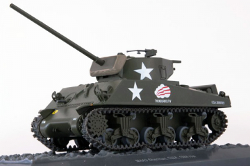 Танк M4A3 (76mm) Sherman США 1944, хаки,, на подставке (1/43)
