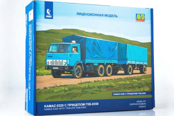 Автомобиль Камский 5320 бортовой с тентом с прицепом ГКБ-8350 (1/43)