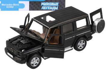 Mercedes-Benz G350d Гелендваген (свет, звук, инерция), черный (1/32)