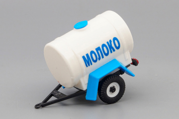 Прицеп бочка 'Молоко' одноосный, белый (1/43)