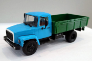Горький-3307 бортовой, синий/зеленый (1/43)